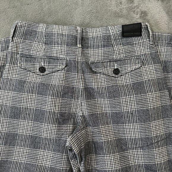 American Eagle Jeans Super High Rise Baggy Wide Leg Pants Plaid Women's 6 Short - Picture 8 of 8